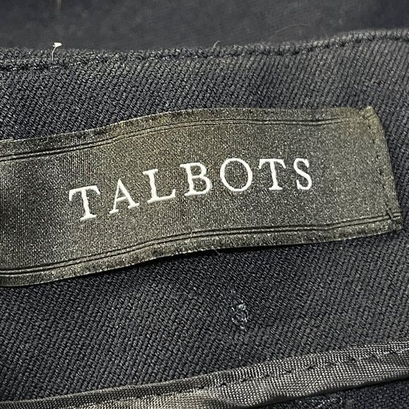 Talbots Pants Slacks Bi-Stretch Straight Leg Curvy Blue Black Size 12 Side Zip - Picture 5 of 7